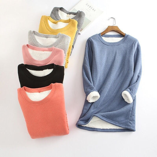 ❄Get ready for the cold season❄Women‘s NEW Casual Cotton Round Neck Solid Sweatshirt🙋‍♀️