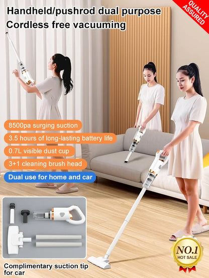 🔥2025 New Product Promotion 50% Off🔥✅Multifunctional three-in-one household and car vacuum cleaner- 6000PA Powerful Suction, Suitable for Home and Car