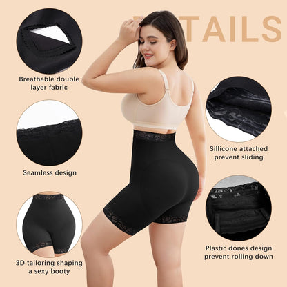 💞Hot SALE 49% OFF💞Lace Steel Boned Butt Enhancer Shorts Shapewear💃🏽