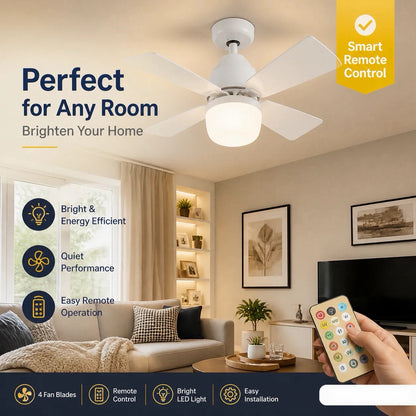 🏆LAST DAY SALE 50% OFF🔥SmartBreez 40W LED Ceiling Fan Light – 20.5 Ultra-Quiet with Remote 🎯 | E27 + FREE B22 Adapter 🔌 | For Bedroom 😴, Kitchen 👩‍🍳 & Garage 🛠️ – UK Ready!