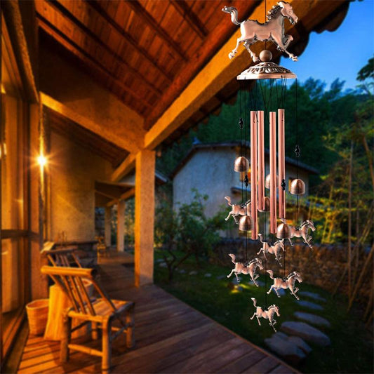 Pure hand-made Copper Horse wind chimes