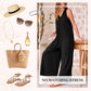 🔥Last Day Sale 49%🔥Women's Casual V-Neck Sleeveless Wide-Leg Jumpsuit