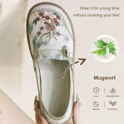 🔥Hot Sale ⏳Women's Flat Slip-On Embroidered Shoes