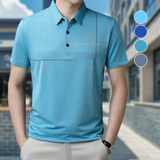 🌞Summer Hot Sale-Buy 3 Get 1 Free👕Men's Loose Cool Breathable Lapel T-Shirt
