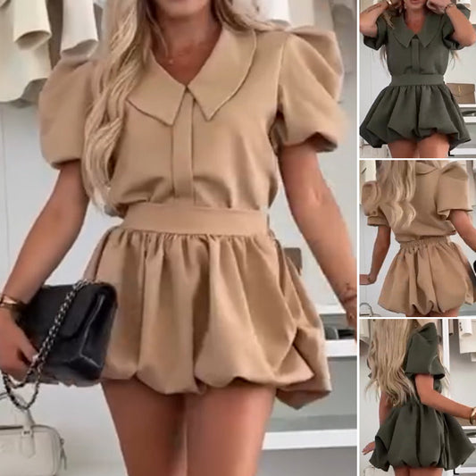 Women's Top & Mini Pleated Skirt 2-Piece Set🎀