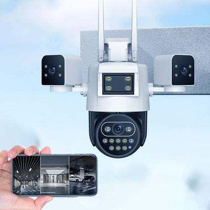 3-Lens 360° WiFi Security Camera for Outdoor