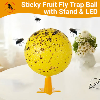Sticky Fruit Fly Trap Ball with Stand & LED