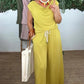 Fashion Sleeveless Top and Wide-Leg Pants Set