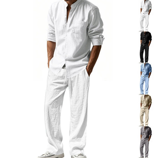 🔥Men's Casual Breathable Shirt and Pants Set🛒