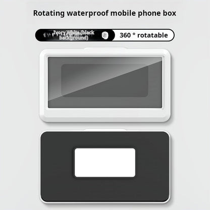 💚Bathroom waterproof and fog-proof mobile phone box, punch-free wall-mounted mobile phone holder, drama-watching tool, rotatable kitchen waterproof box