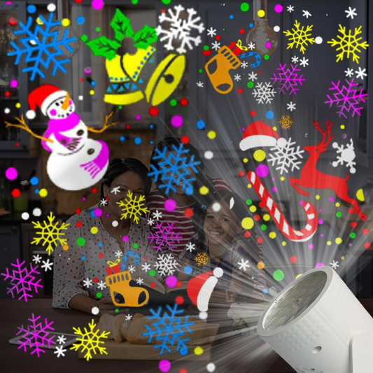 Kids Go Wild for 16 Cartoon Projections! 🎉 USB Christmas Light - No Tacky Decor Needed